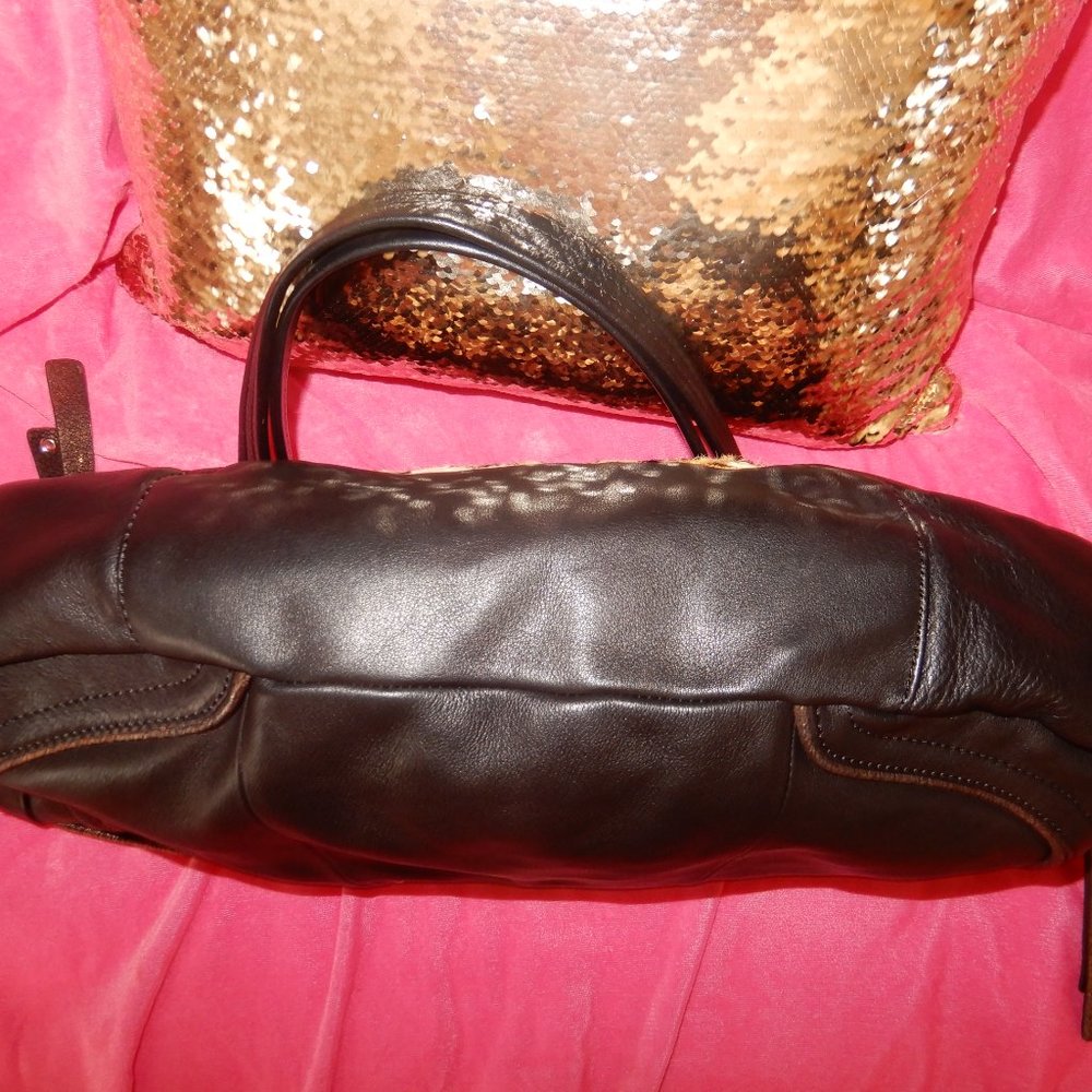 MINT B.MAKOWSKY CALF HAIR COWHIDE LEOPARD ANIMAL PRINT HANDBAG - Picture 3 of 10